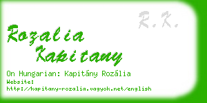 rozalia kapitany business card