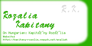 rozalia kapitany business card